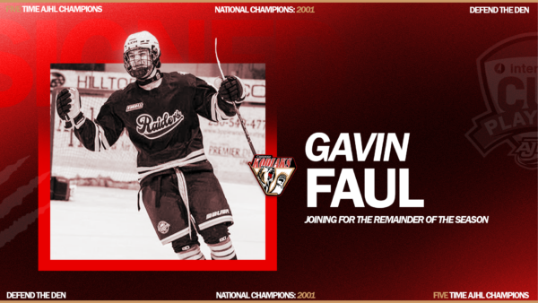 Kodiaks Add Forward Gavin Faul for Remainder of Season