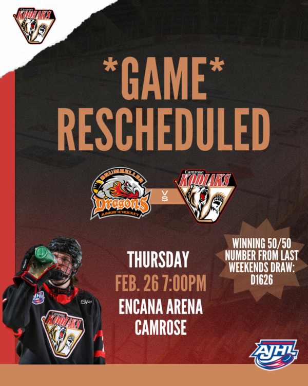 🚨 GAME RESCHEDULED 🚨